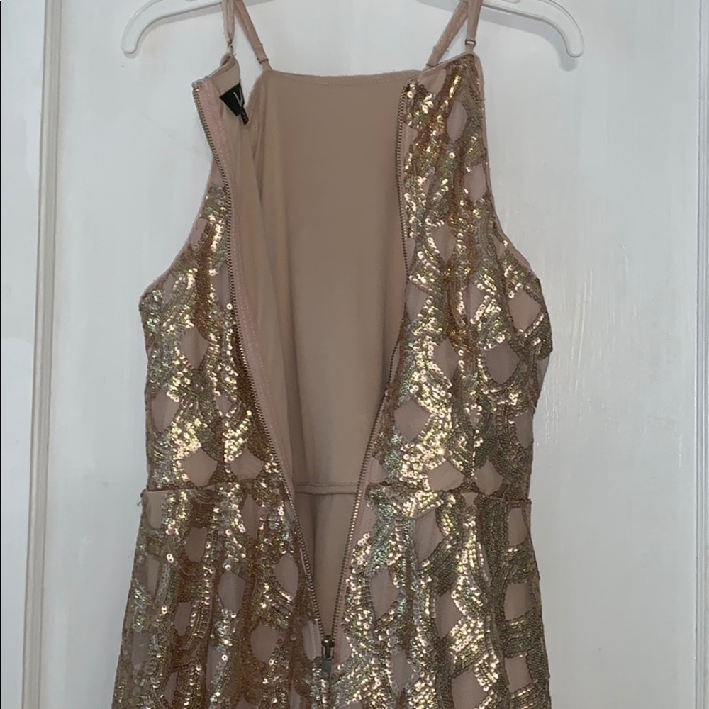 Lulus Rose gold Sequin dress. - Picture 6 of 7